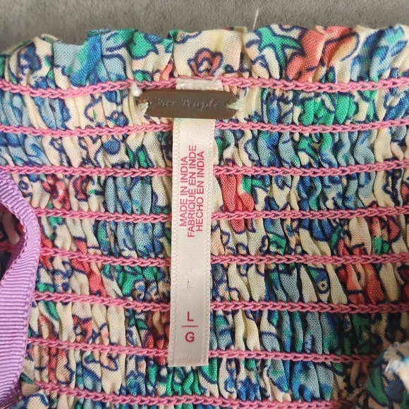 Free People Molly Jo Floral Midi Dress Large Cottagecore Prairie Womens Large - Picture 9 of 16